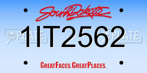 1IT2562 South Dakota License Plate