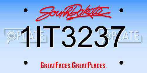 1IT3237 South Dakota License Plate
