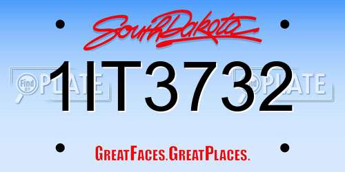 1IT3732 South Dakota License Plate