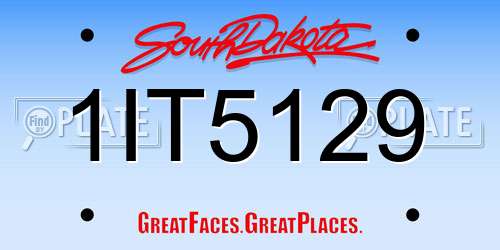 1IT5129 South Dakota License Plate