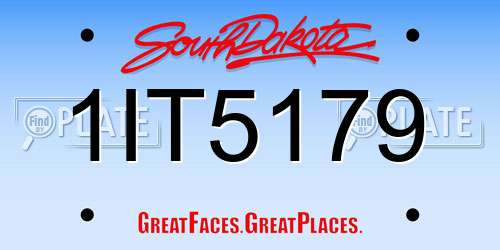 1IT5179 South Dakota License Plate