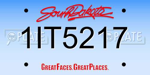 1IT5217 South Dakota License Plate