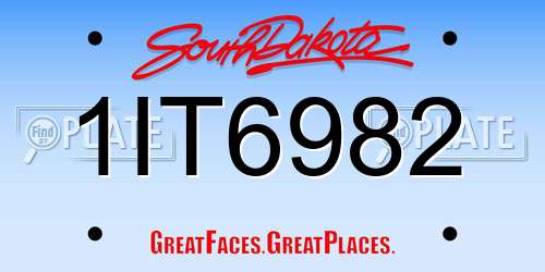 1IT6982 South Dakota License Plate