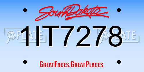1IT7278 South Dakota License Plate