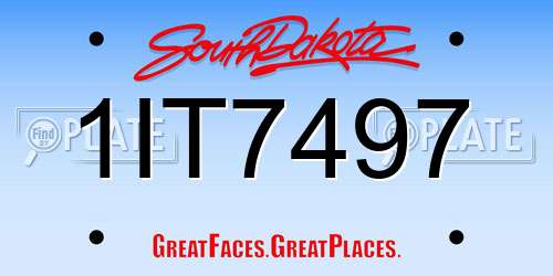 1IT7497 South Dakota License Plate
