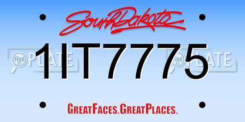 1IT7775 South Dakota License Plate