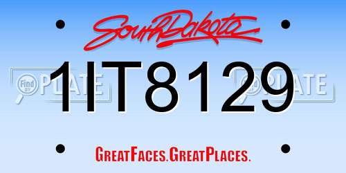 1IT8129 South Dakota License Plate