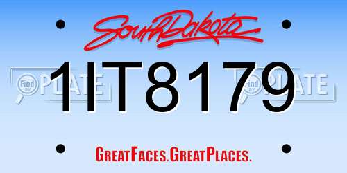 1IT8179 South Dakota License Plate
