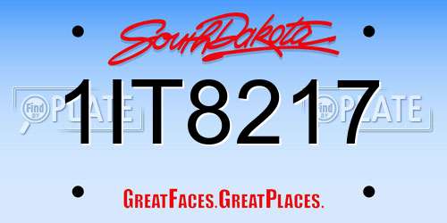 1IT8217 South Dakota License Plate