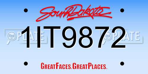 1IT9872 South Dakota License Plate