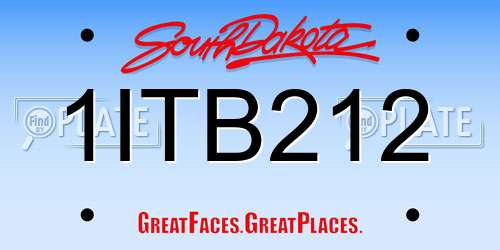 1ITB212 South Dakota License Plate