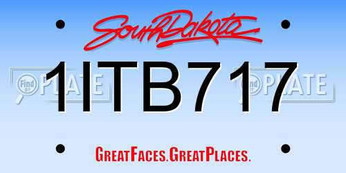 1ITB717 South Dakota License Plate