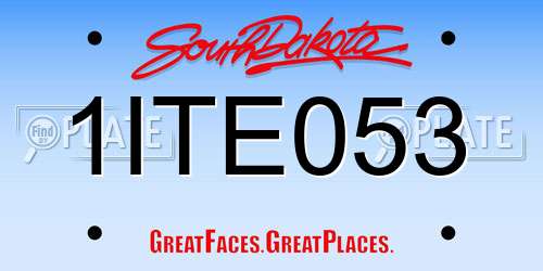 1ITE053 South Dakota License Plate