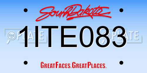 1ITE083 South Dakota License Plate