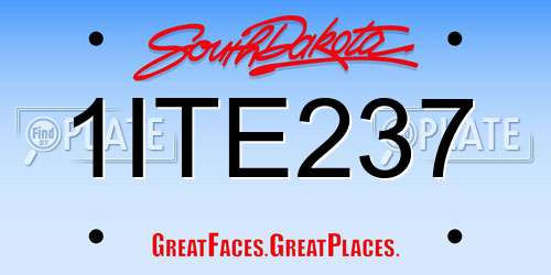 1ITE237 South Dakota License Plate