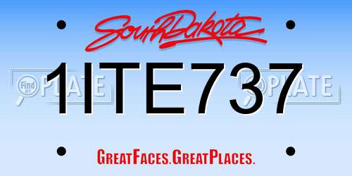 1ITE737 South Dakota License Plate