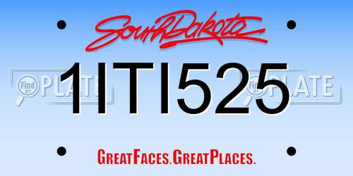 1ITI525 South Dakota License Plate
