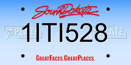 1ITI528 South Dakota License Plate