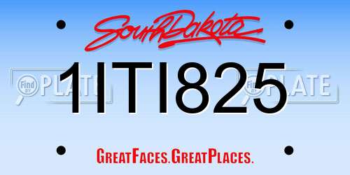 1ITI825 South Dakota License Plate