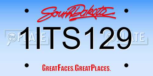 1ITS129 South Dakota License Plate