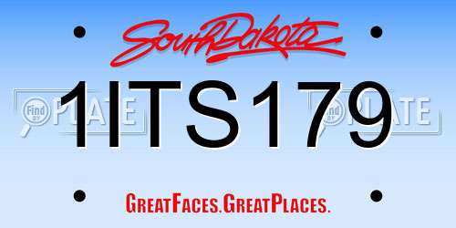 1ITS179 South Dakota License Plate