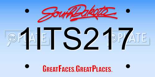 1ITS217 South Dakota License Plate