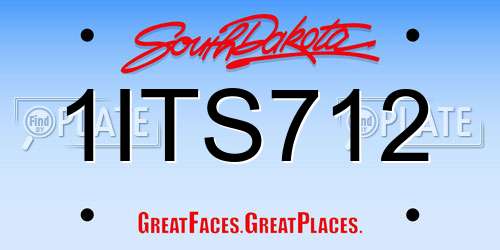 1ITS712 South Dakota License Plate