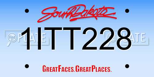 1ITT228 South Dakota License Plate