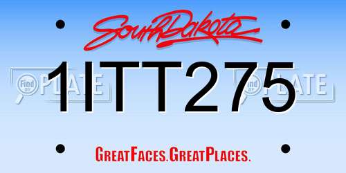 1ITT275 South Dakota License Plate