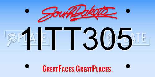 1ITT305 South Dakota License Plate