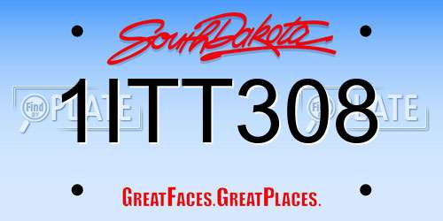 1ITT308 South Dakota License Plate