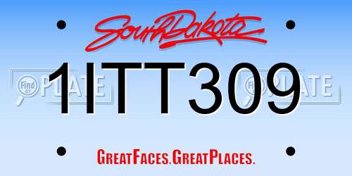 1ITT309 South Dakota License Plate