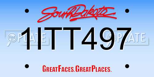 1ITT497 South Dakota License Plate