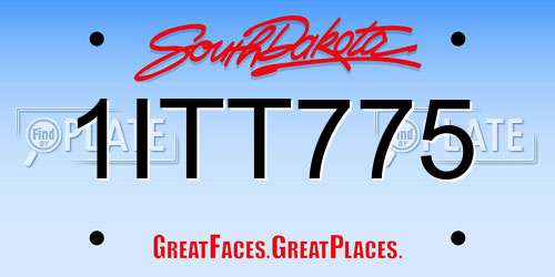 1ITT775 South Dakota License Plate