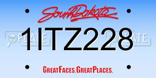 1ITZ228 South Dakota License Plate