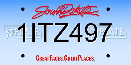 1ITZ497 South Dakota License Plate