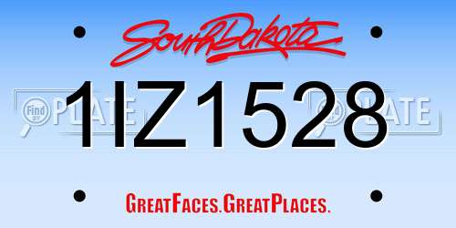 1IZ1528 South Dakota License Plate
