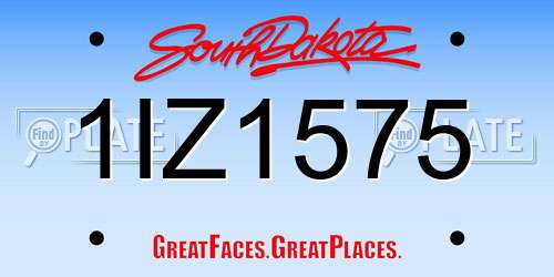 1IZ1575 South Dakota License Plate
