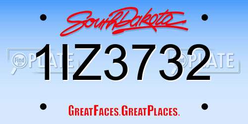 1IZ3732 South Dakota License Plate