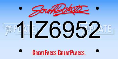 1IZ6952 South Dakota License Plate
