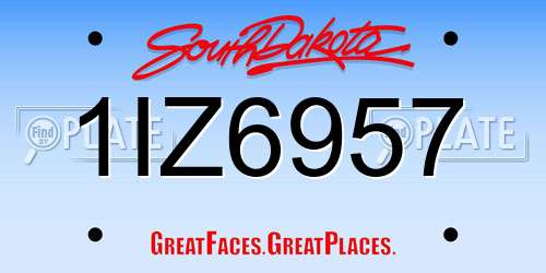 1IZ6957 South Dakota License Plate