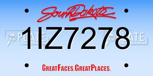 1IZ7278 South Dakota License Plate