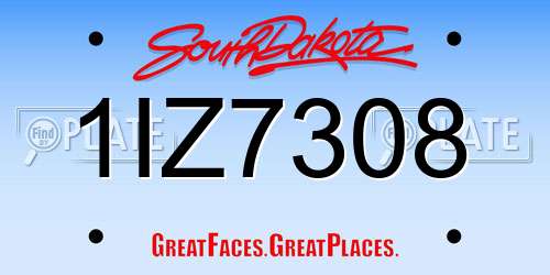 1IZ7308 South Dakota License Plate