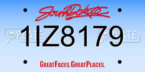 1IZ8179 South Dakota License Plate