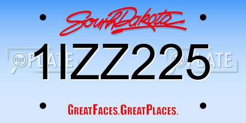 1IZZ225 South Dakota License Plate