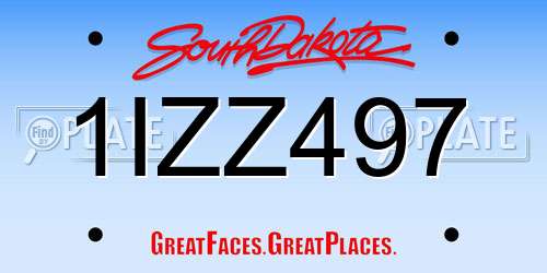 1IZZ497 South Dakota License Plate