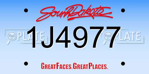 1J4977 South Dakota License Plate