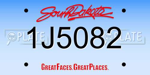 1J5082 South Dakota License Plate