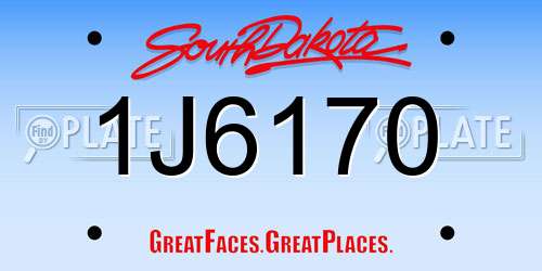 1J6170 South Dakota License Plate