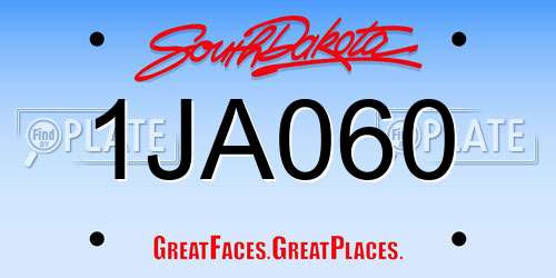 1JA060 South Dakota License Plate